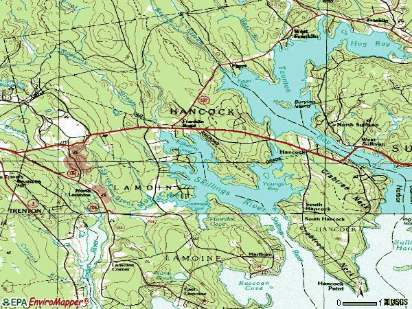 Zip code 04640 topographic map