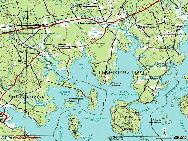 Zip code 04643 topographic map