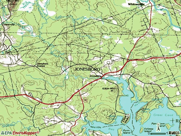 Zip code 04648 topographic map