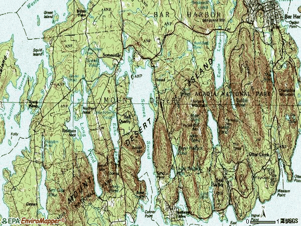 Zip code 04660 topographic map