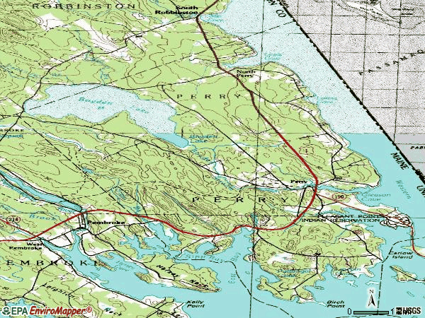 Zip code 04667 topographic map