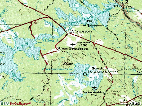 Zip code 04668 topographic map