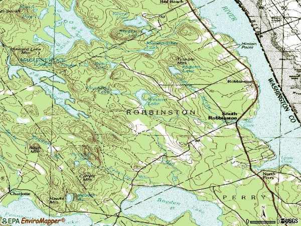 Zip code 04671 topographic map
