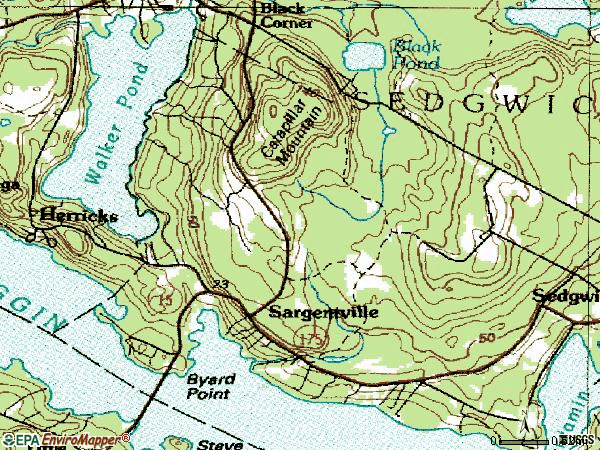 Zip code 04673 topographic map