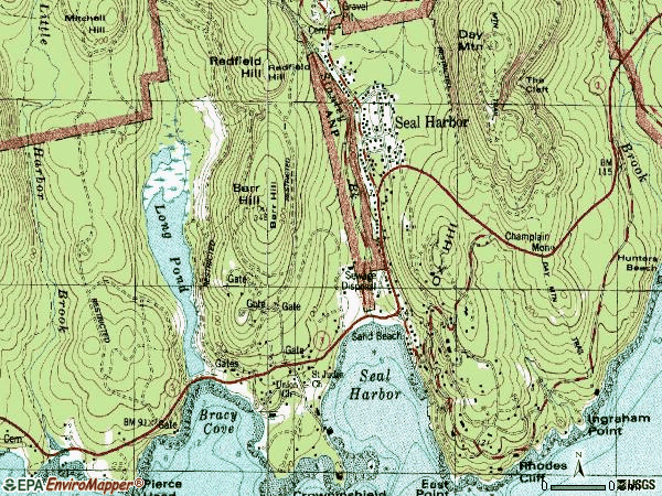 Zip code 04675 topographic map