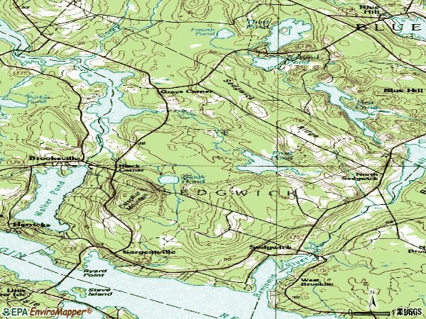 Zip code 04676 topographic map
