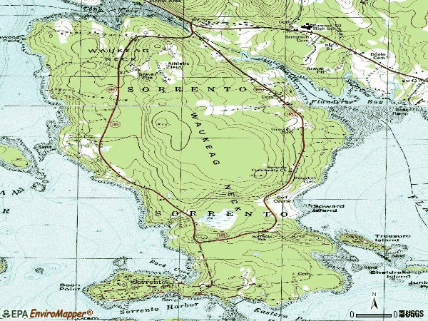 Zip code 04677 topographic map