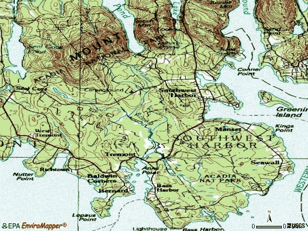 Zip code 04679 topographic map