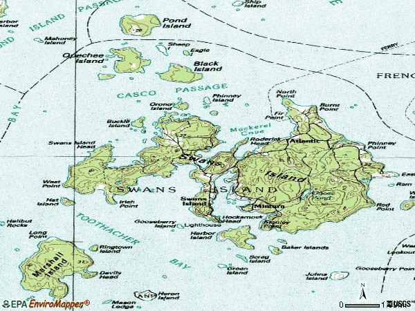 Zip code 04685 topographic map