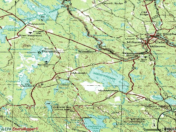 Zip code 04694 topographic map