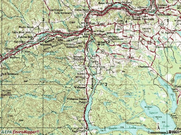 Zip code 04743 topographic map