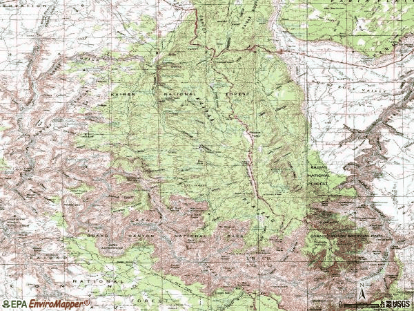 Zip code 86052 topographic map