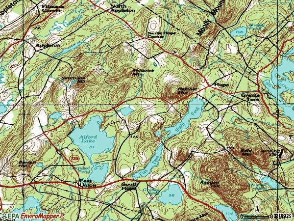 Zip code 04847 topographic map