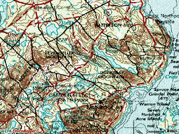 Zip code 04849 topographic map