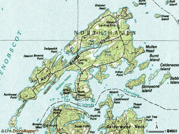 Zip code 04853 topographic map