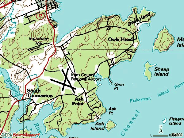 Zip code 04854 topographic map