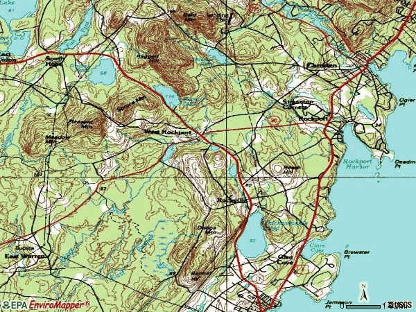 Zip code 04856 topographic map