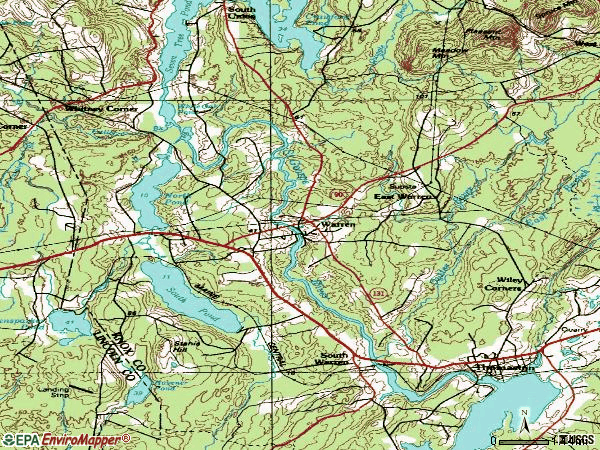 Zip code 04864 topographic map