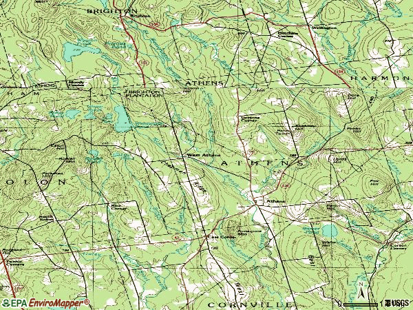 Zip code 04912 topographic map
