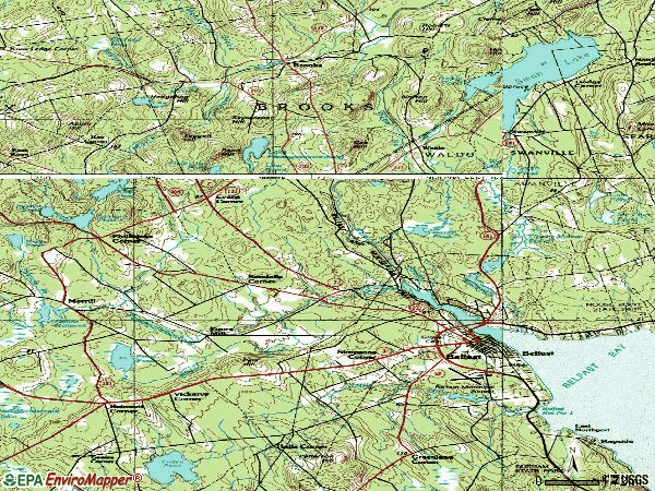 Zip code 04915 topographic map