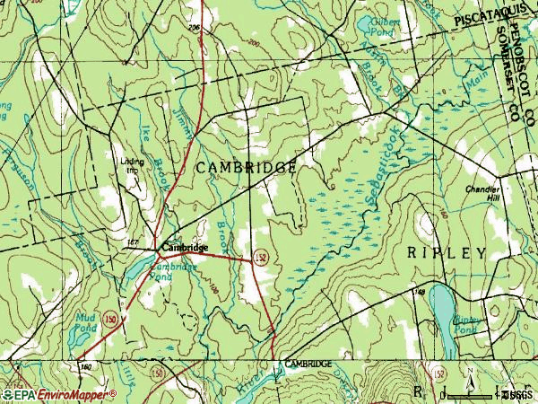 Zip code 04923 topographic map