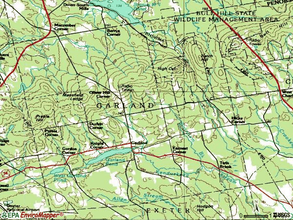 Zip code 04939 topographic map