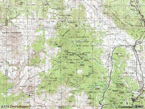 Zip code 86305 topographic map