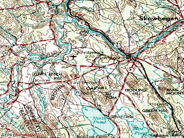 Zip code 04957 topographic map