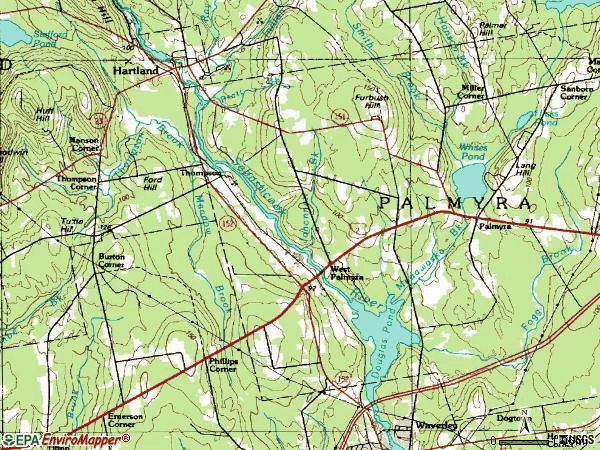Zip code 04965 topographic map