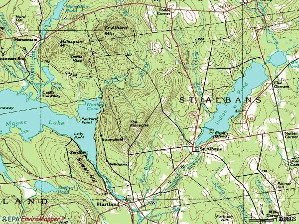 Zip code 04971 topographic map