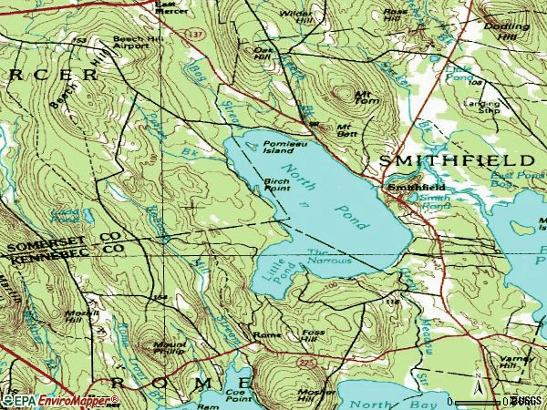 Zip code 04978 topographic map