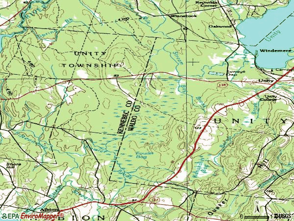 Zip code 04988 topographic map