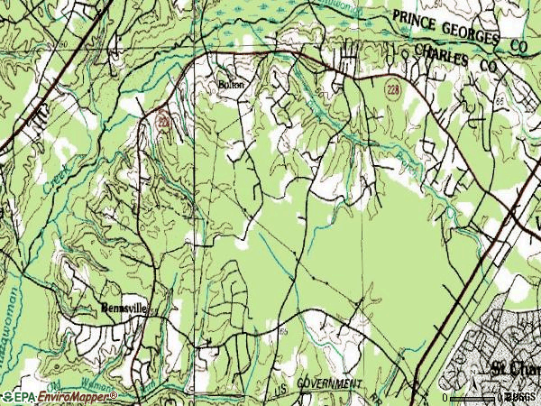 Zip code 20603 topographic map