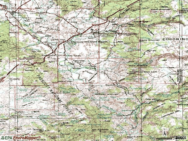 Zip code 86322 topographic map