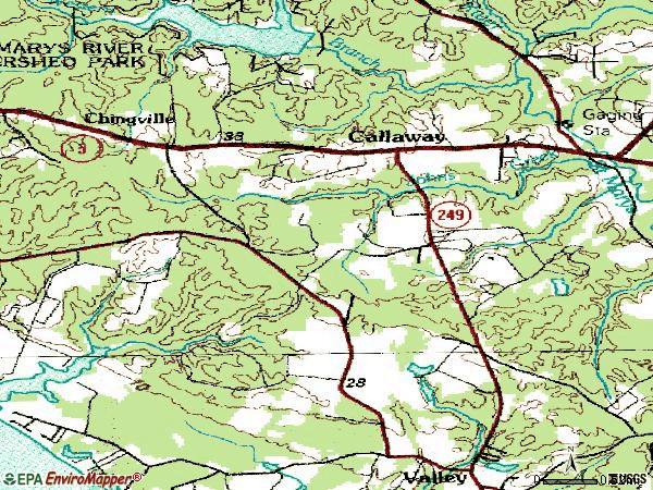 Zip code 20620 topographic map
