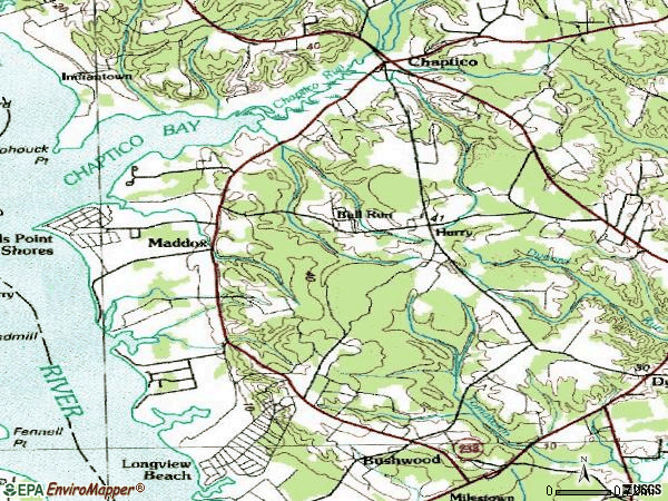 Zip code 20621 topographic map