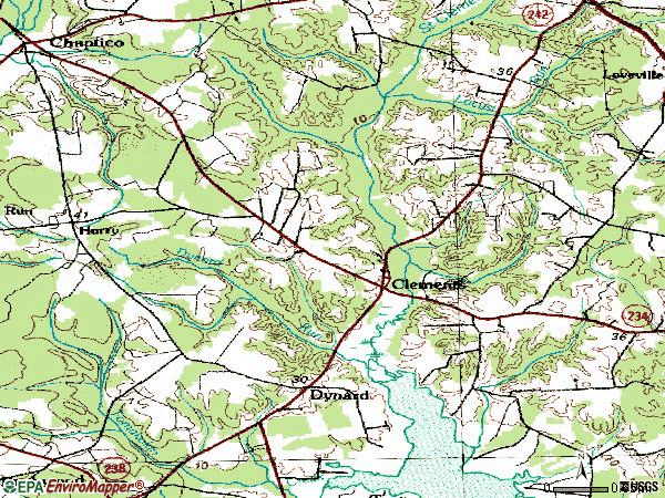 Zip code 20624 topographic map