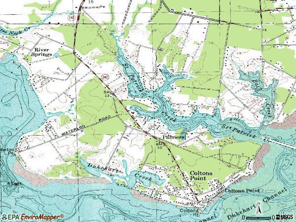 Zip code 20626 topographic map
