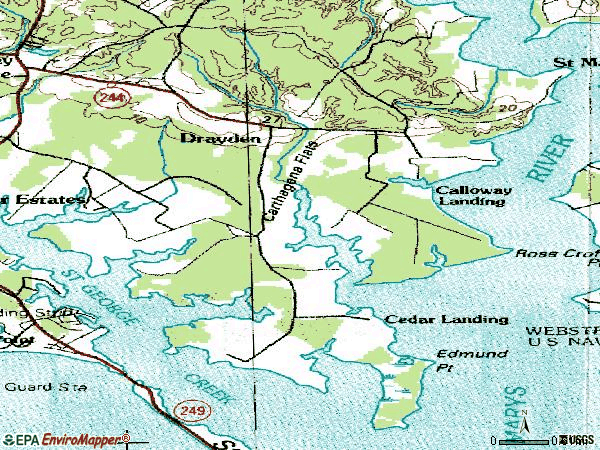 Zip code 20630 topographic map