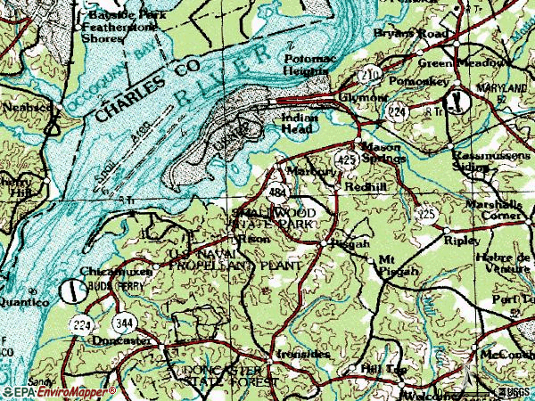 Zip code 20640 topographic map