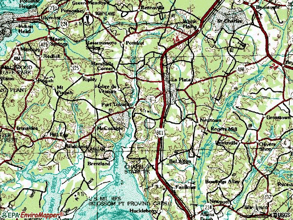 Zip code 20646 topographic map