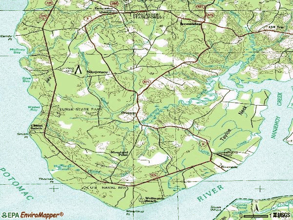 Zip code 20662 topographic map