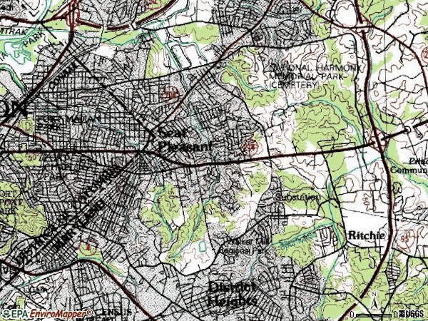 Zip code 20743 topographic map