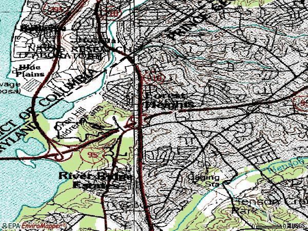 Zip code 20745 topographic map