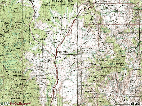 Zip code 86333 topographic map