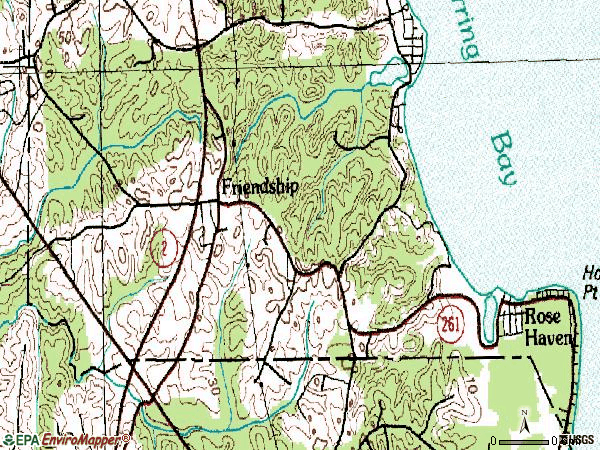 Zip code 20758 topographic map