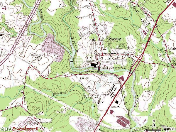 Zip code 20763 topographic map
