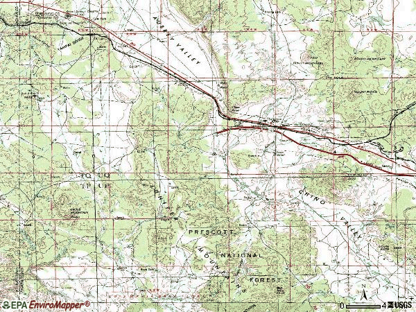 Zip code 86337 topographic map