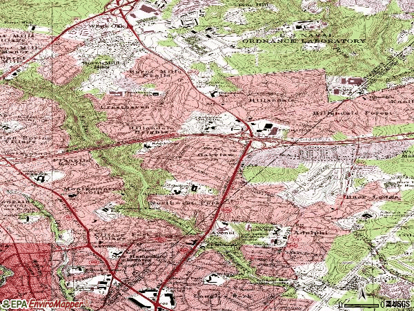 Zip code 20903 topographic map