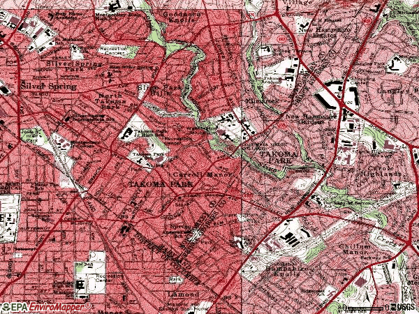 Zip code 20912 topographic map